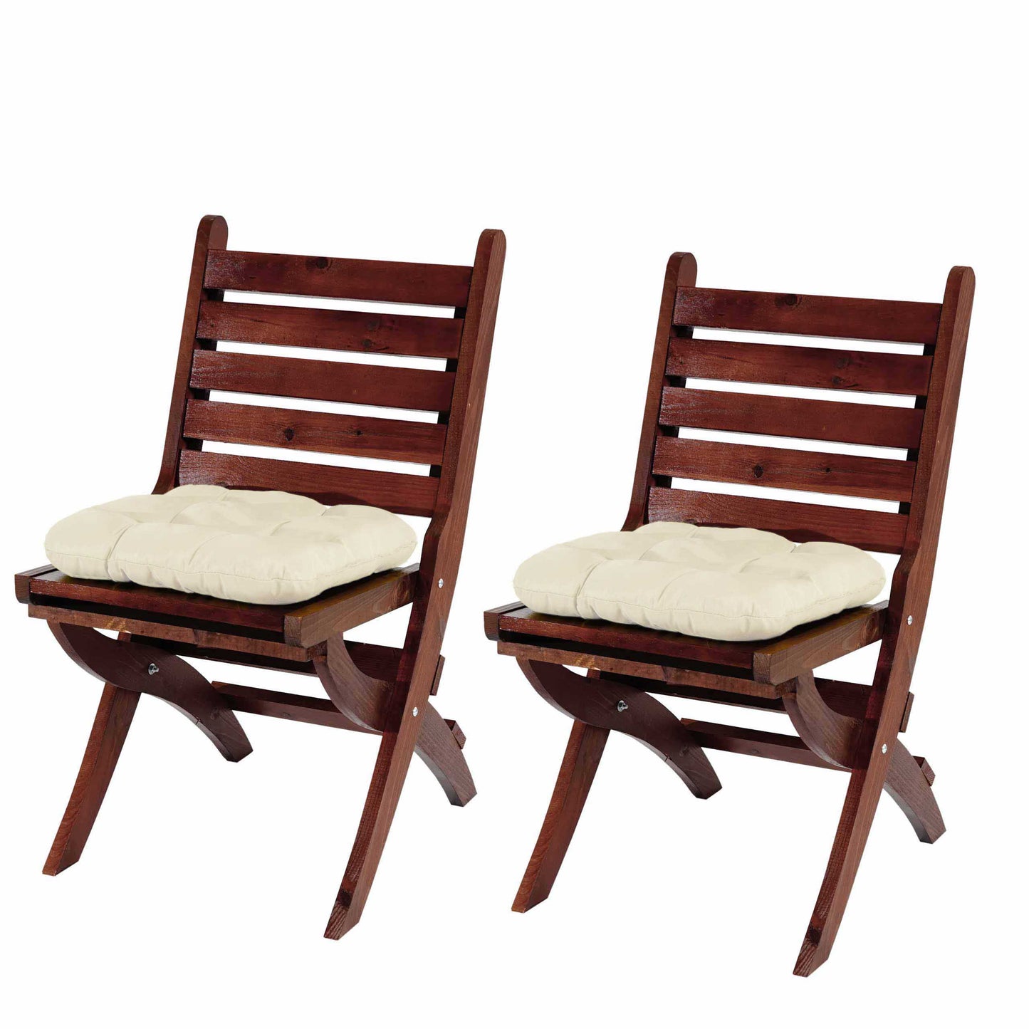 Set van 4 zitkussens Dublin, stoelkussens 41x38x8cm ~ crème