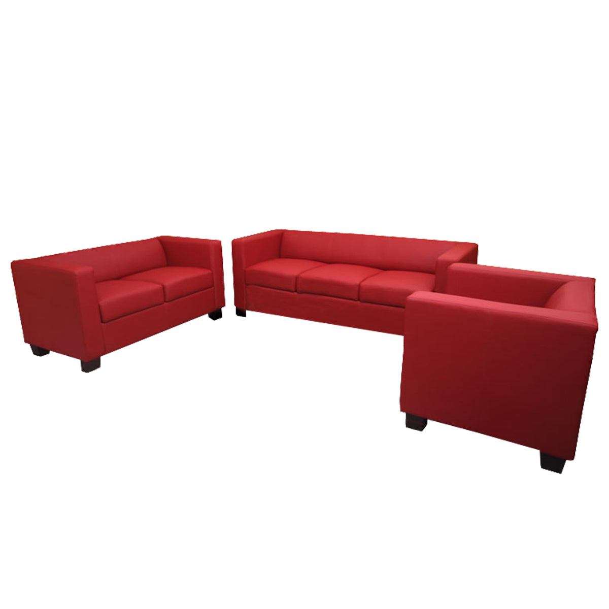 3-2-1 bankstel bankstel loungebank Lille ~ leer, rood