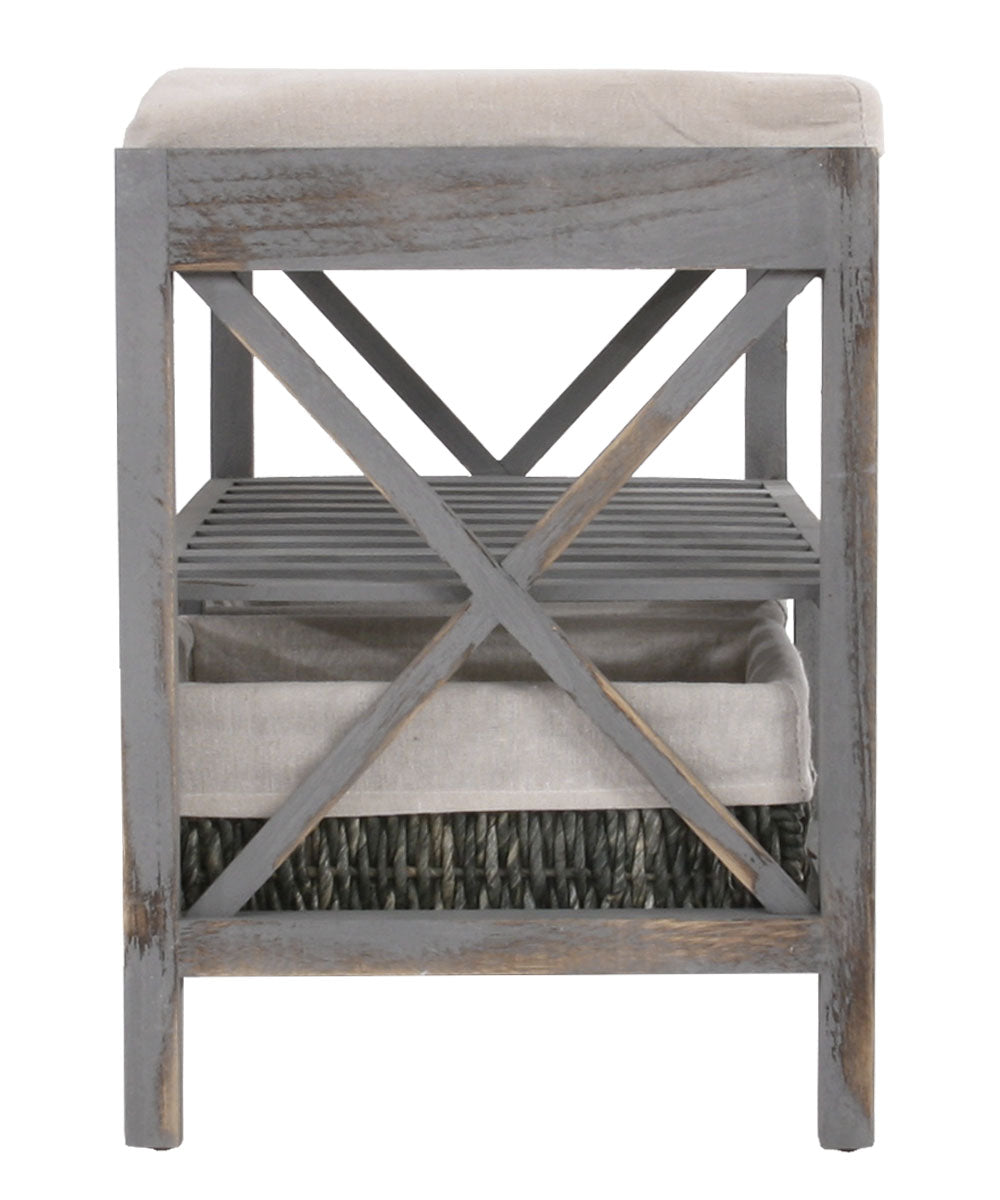 Schoenenrek MCW-C48, bank schoenenrek, shabby-look vintage 45x65x34cm ~ grijs