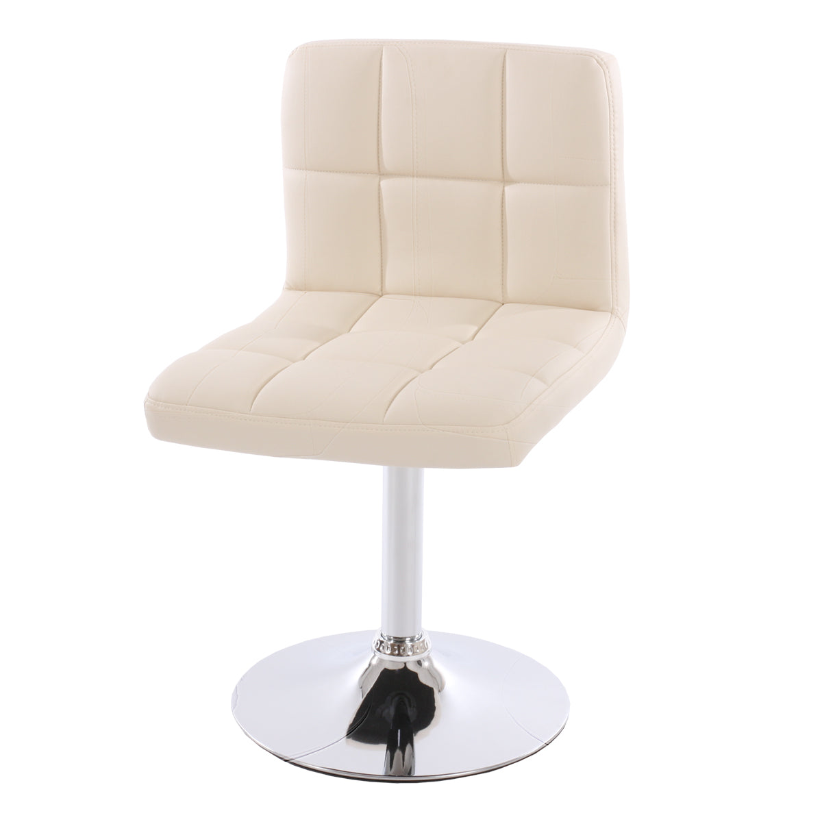 Set van 6 eetkamerstoelen Bureaustoel Stoel Kavala kunstleer chroom ~ crème