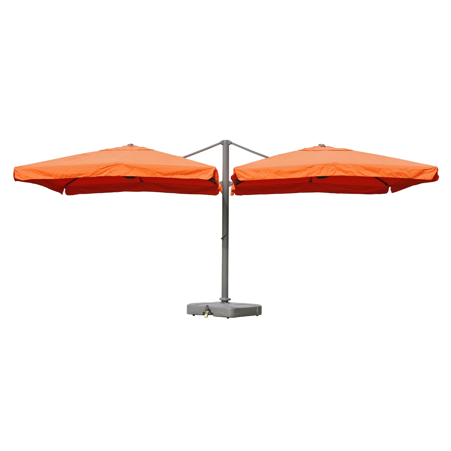 Zweefparasol T44, pergola luifel effect, 6,2x3m polyester 50kg ~ terracotta + staander
