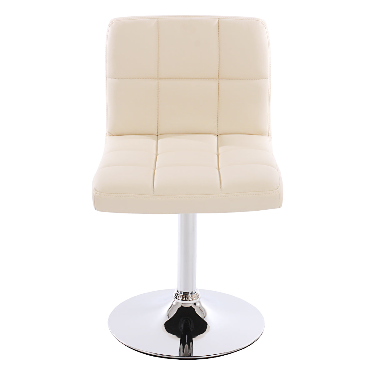 Set van 2 eetkamerstoelen Bureaustoel Stoel Kavala kunstleer chroom ~ crème
