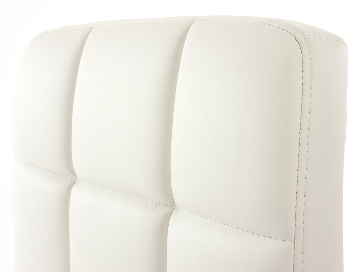 Set van 6 eetkamerstoelen Bureaustoel Stoel Kavala kunstleer chroom ~ wit