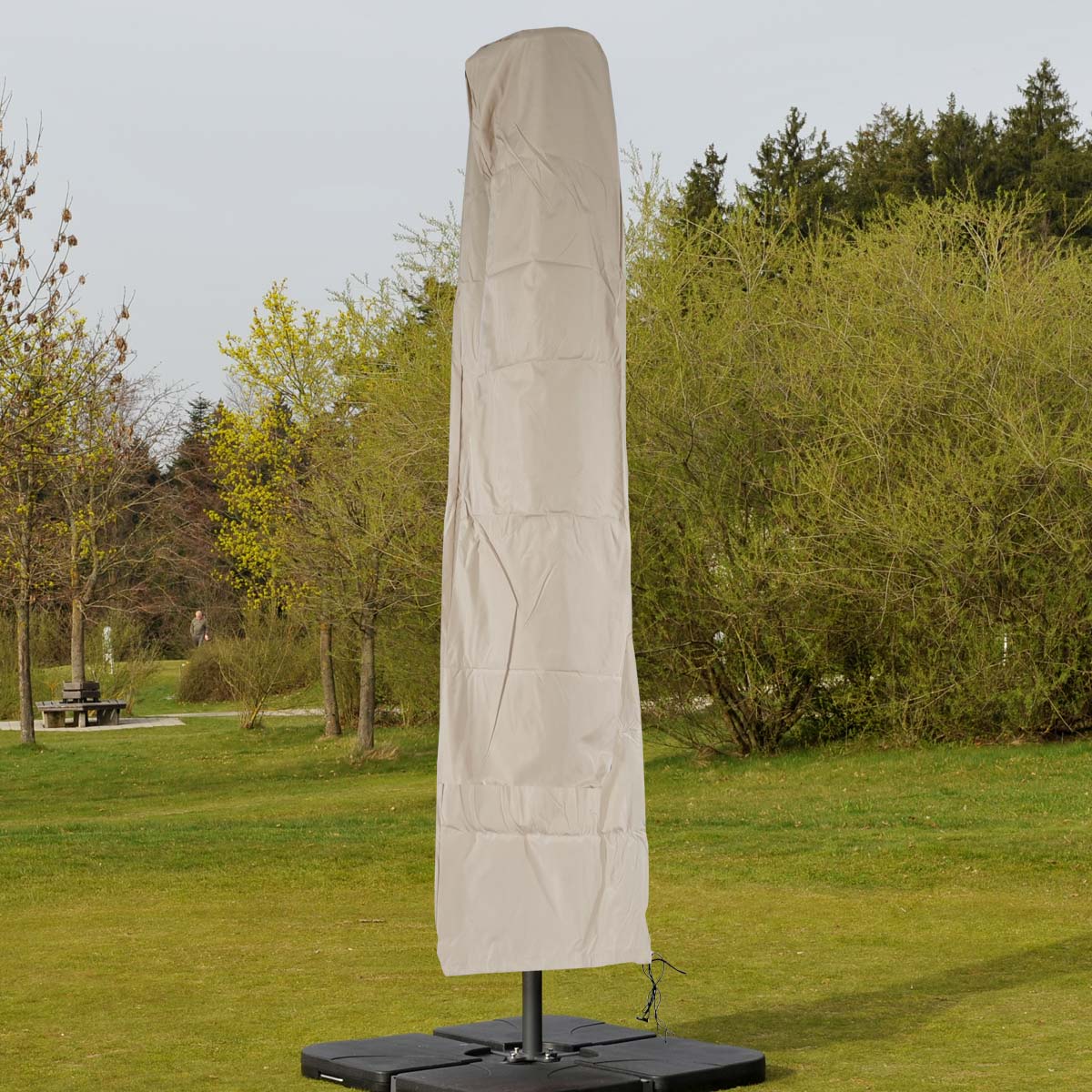 Beschermhoes MCW voor zweefparasol tot 4 m, hoes met rits ~ crème
