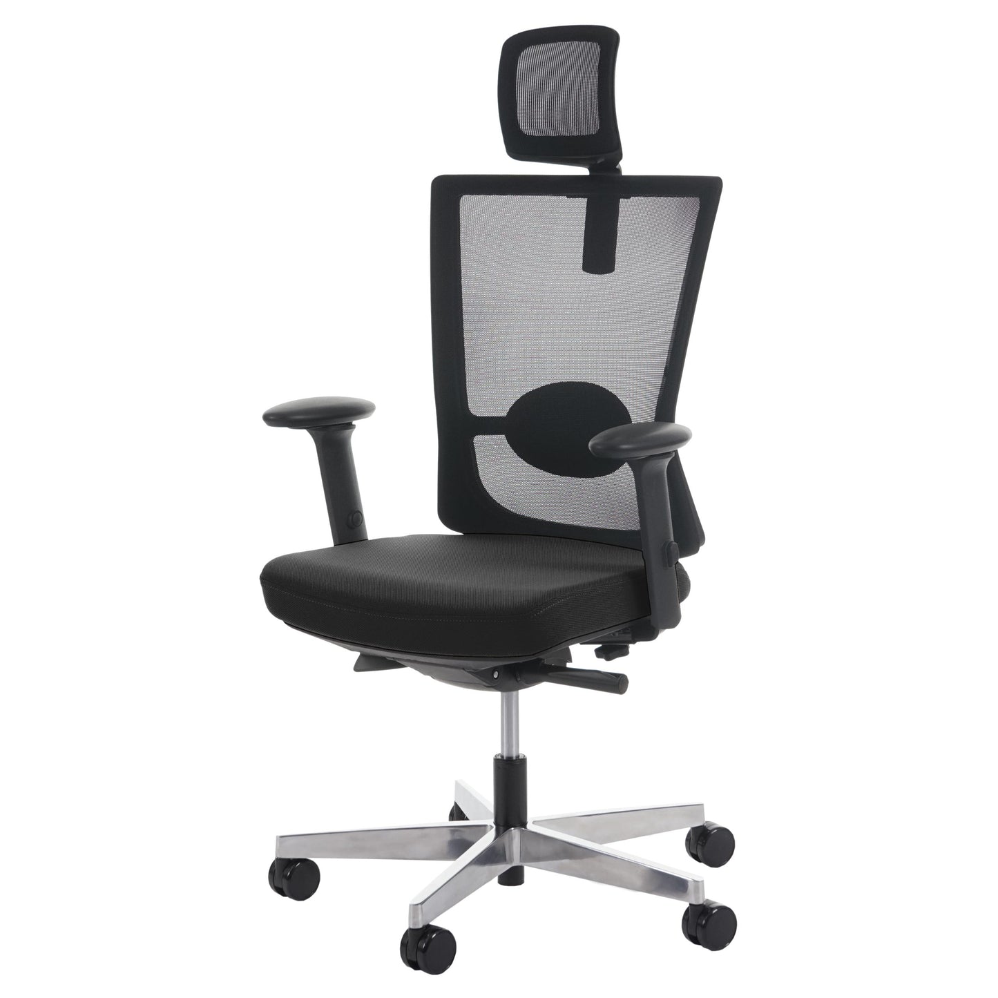 Bureaustoel MERRYFAIR Forte, bureaustoel, verschuifbare ergonomische functie ~ zwart, met hoofdsteun