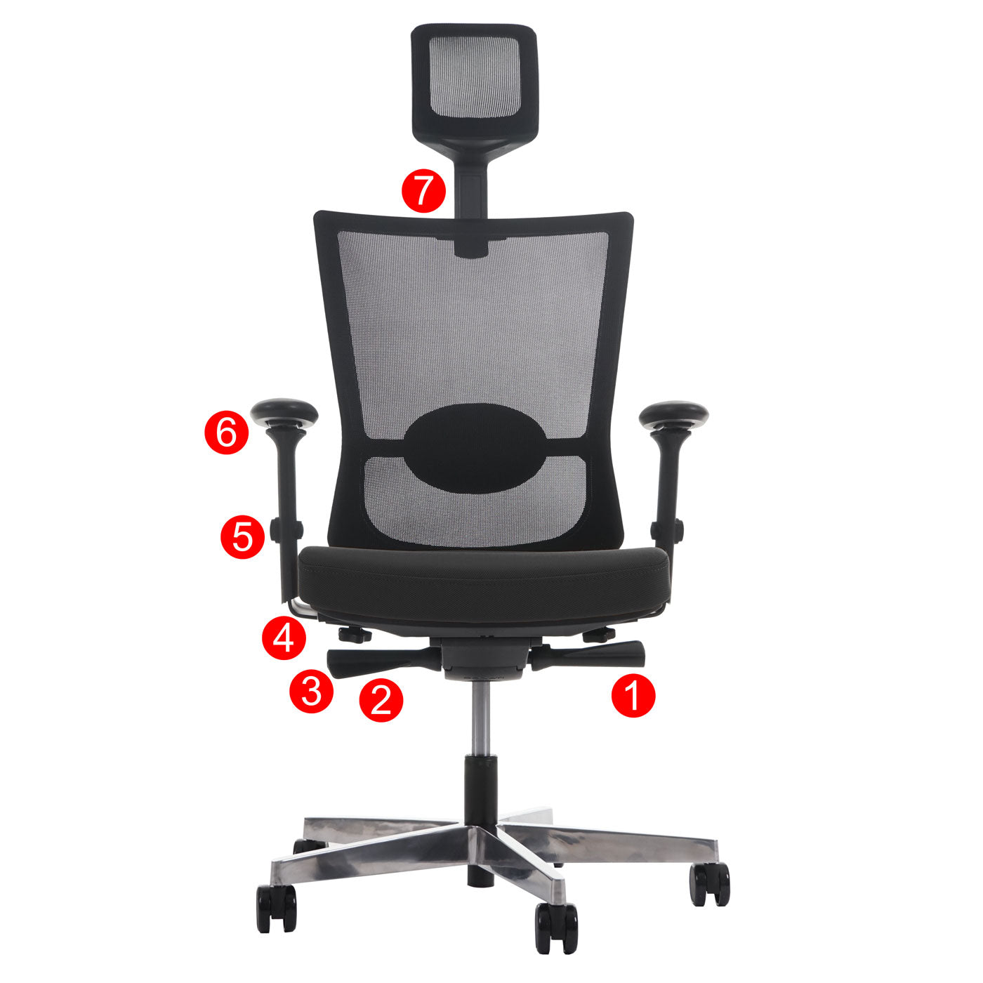 Bureaustoel MERRYFAIR Forte, bureaustoel, verschuifbare ergonomische functie ~ zwart, met hoofdsteun