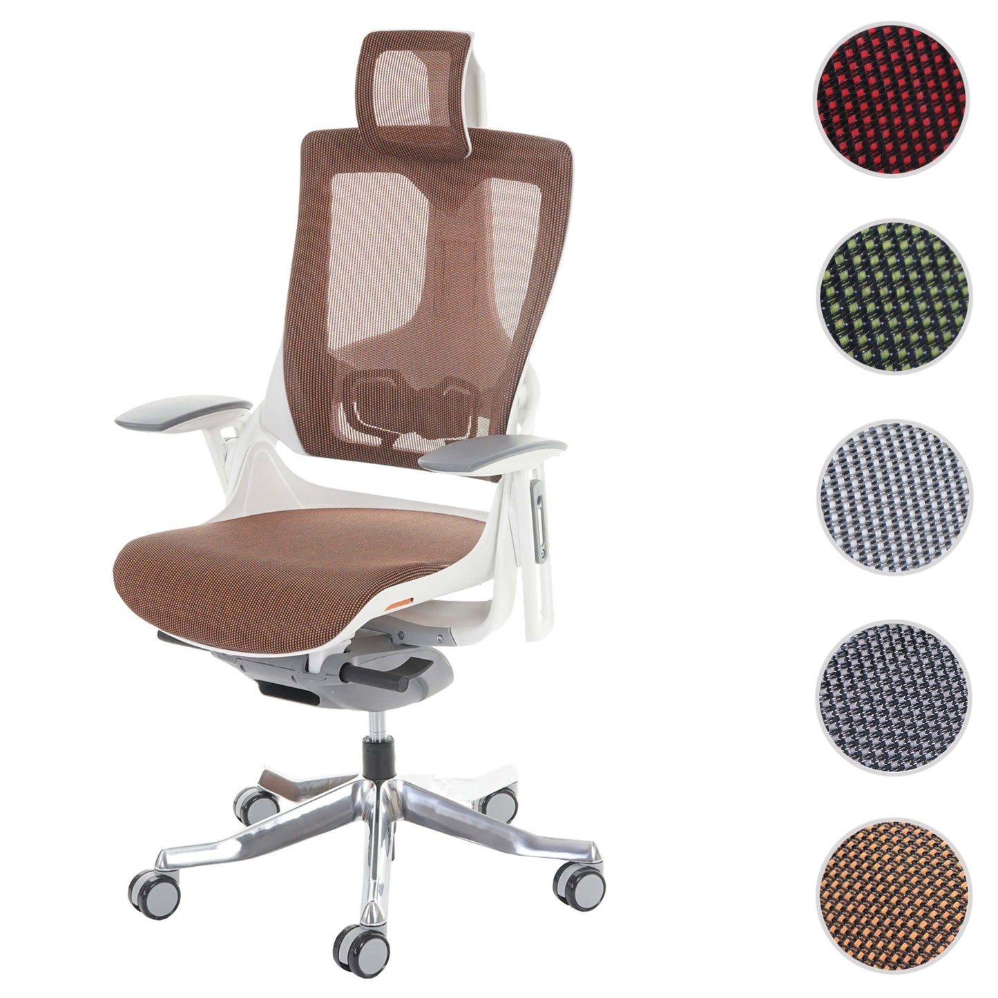 Bureaustoel MERRYFAIR Wau 2, bureaustoel draaistoel, bekleed/mesh, ergonomisch ~ mandarijn