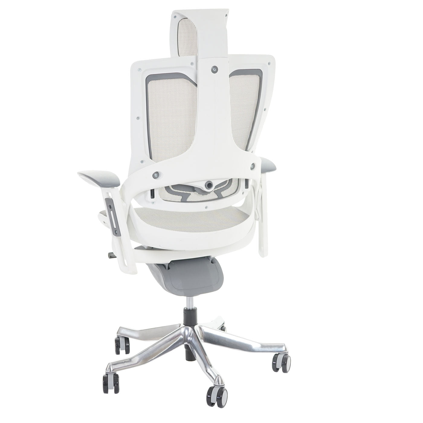 Bureaustoel MERRYFAIR Wau 2, bureaustoel draaistoel, bekleed/mesh, ergonomisch ~ wit-grijs