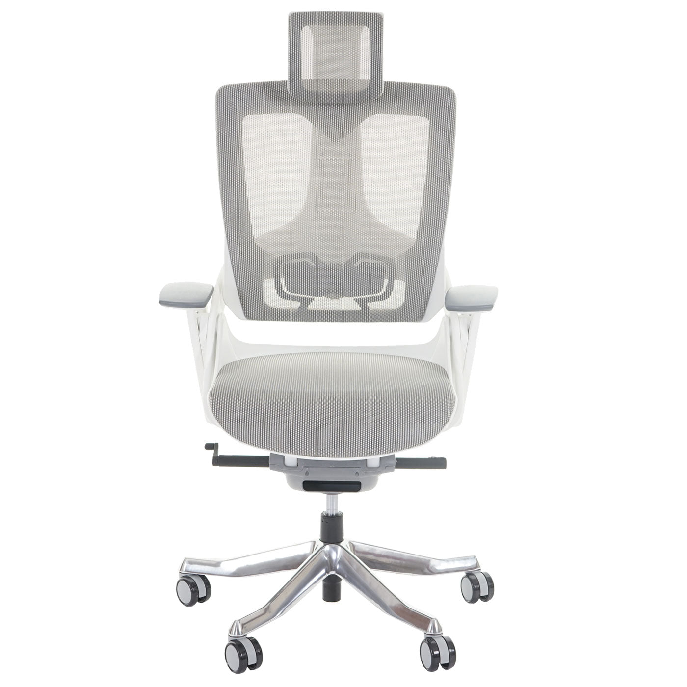 Bureaustoel MERRYFAIR Wau 2, bureaustoel draaistoel, bekleed/mesh, ergonomisch ~ wit-grijs