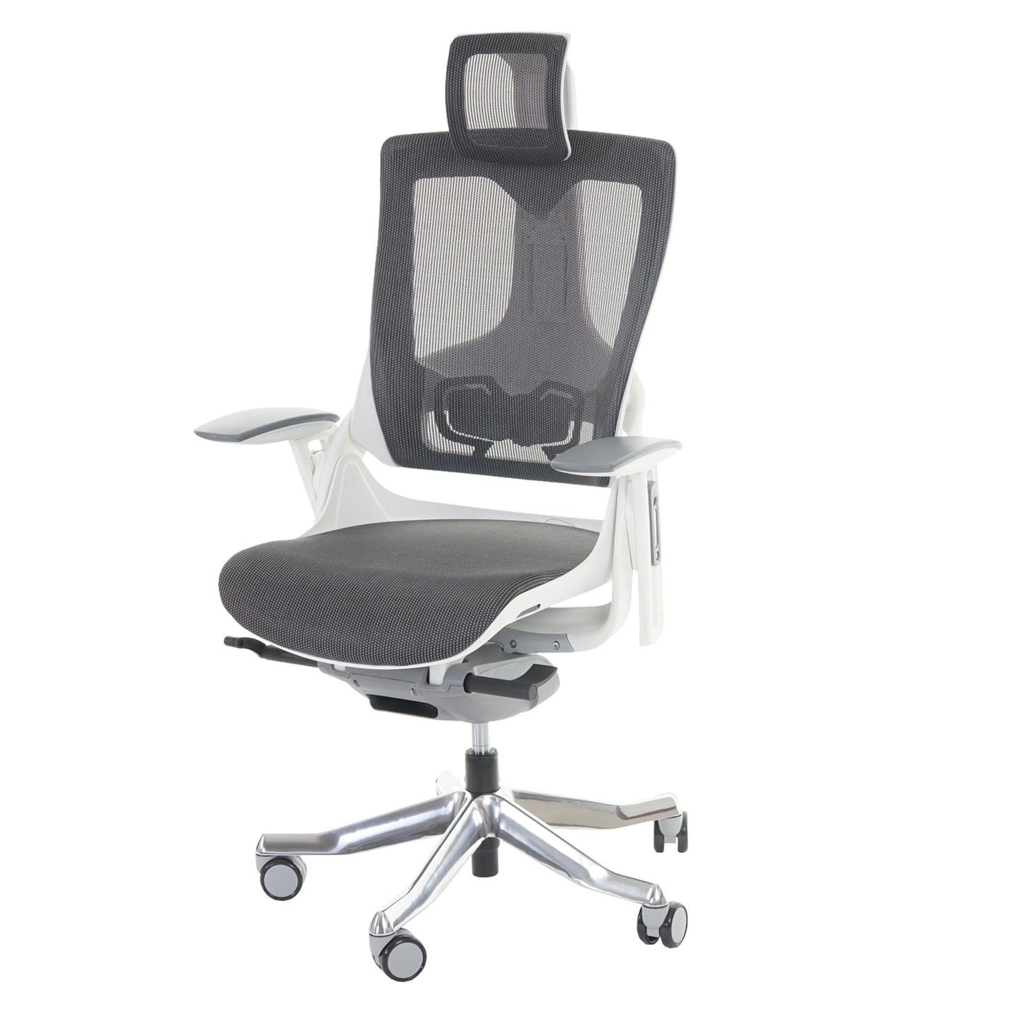 Bureaustoel MERRYFAIR Wau 2, bureaustoel draaistoel, bekleed/mesh, ergonomisch ~ zwart-grijs
