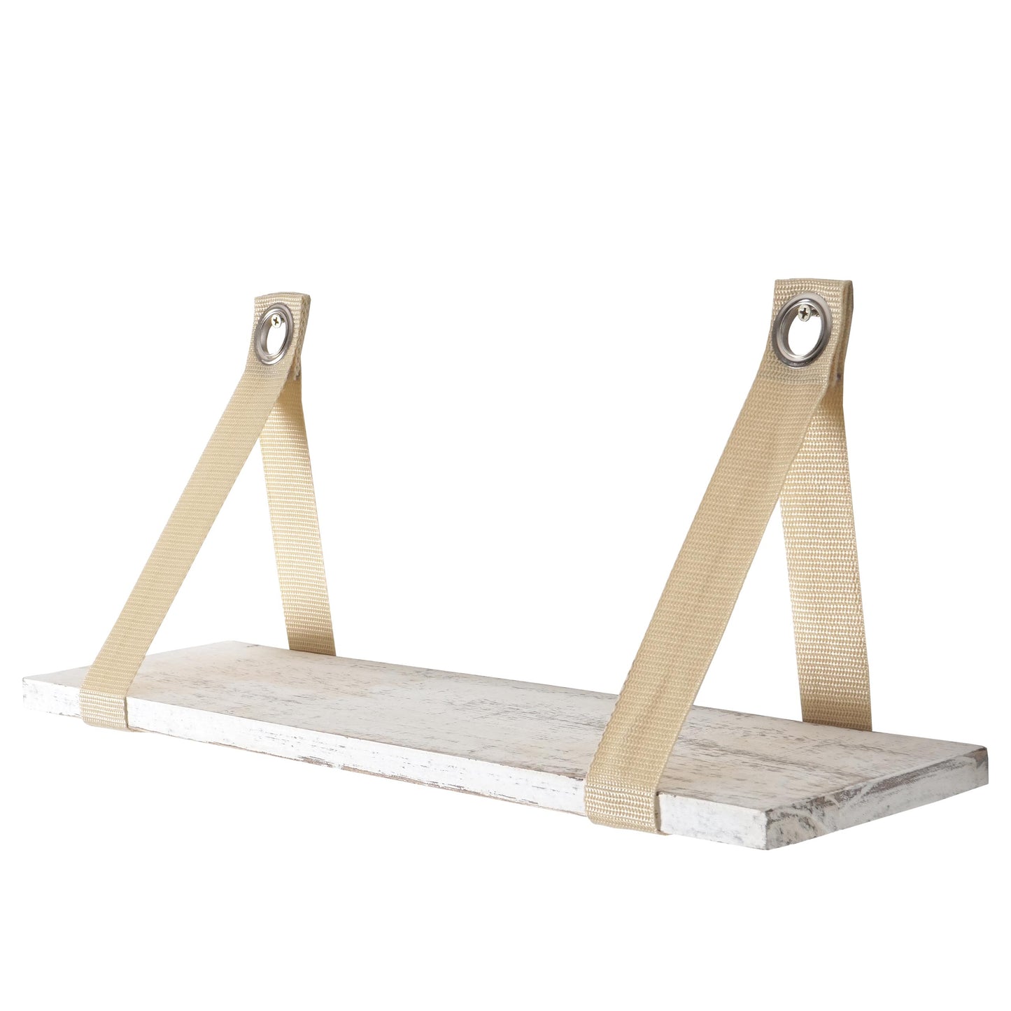 Wandplank Var, hangplank Plank, shabby look, vintage 21x50cm ~ wit