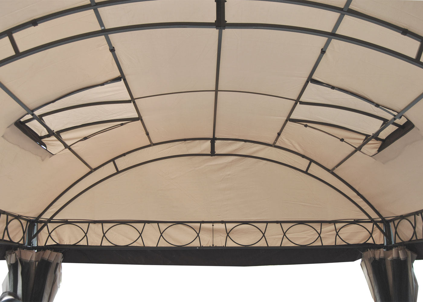 Pergola Daroca, tuinpaviljoen, 10cm luxe aluminium frame met zijwand + muggengaas 4,5x3,5m