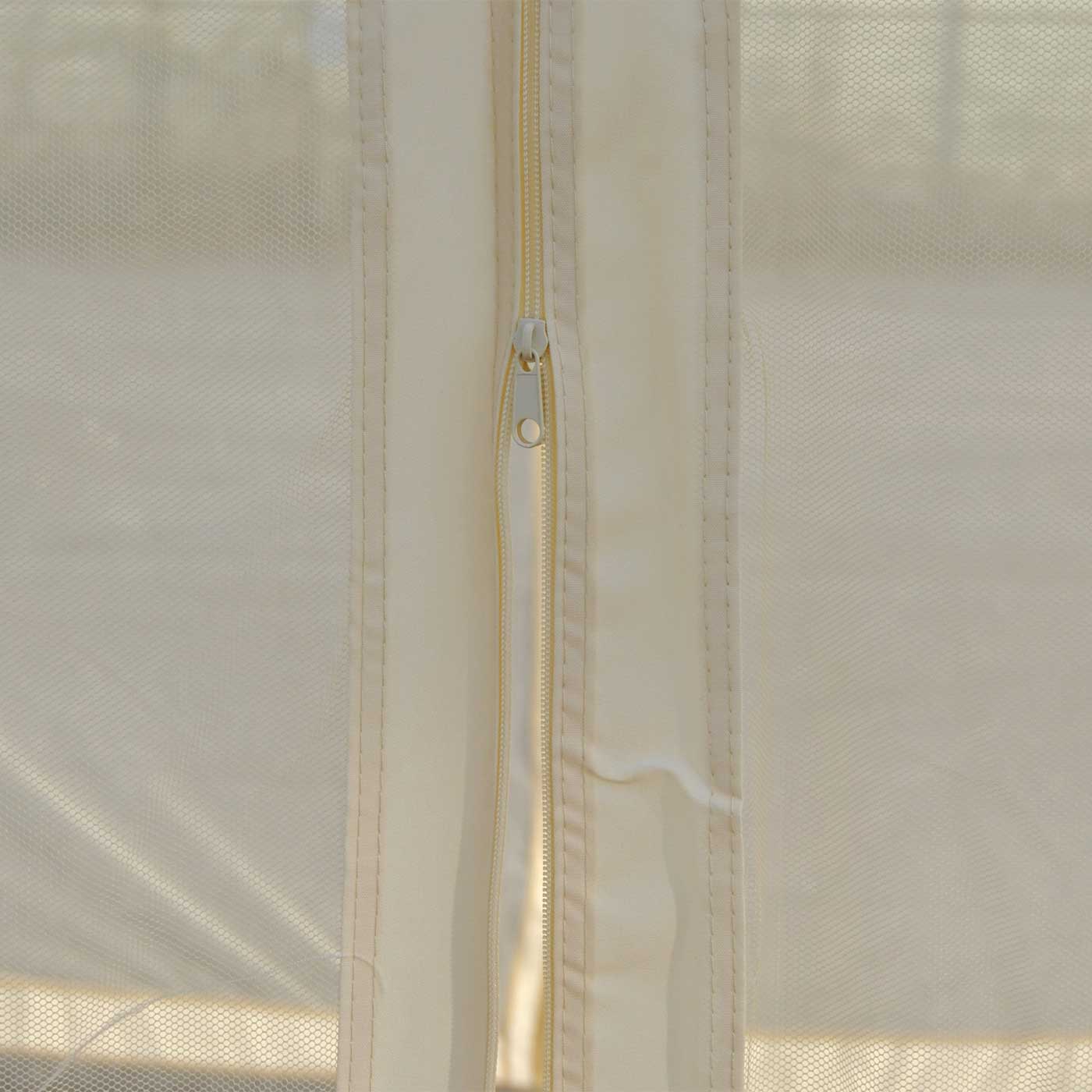Pergola Cadiz, tuinpaviljoen, stevig 7cm frame met zijwand + muggengaas ~ crème 4x4m