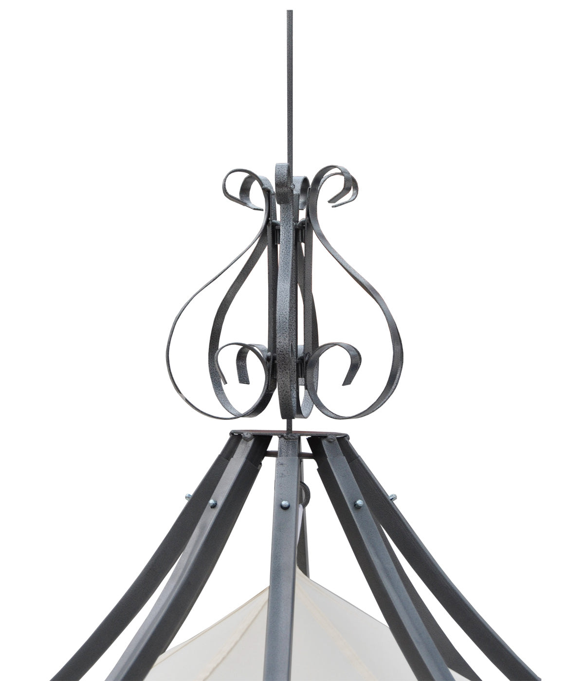 Pergola Almeria, rond tuinpaviljoen, stevig stalen frame Ø 3m ~ crème