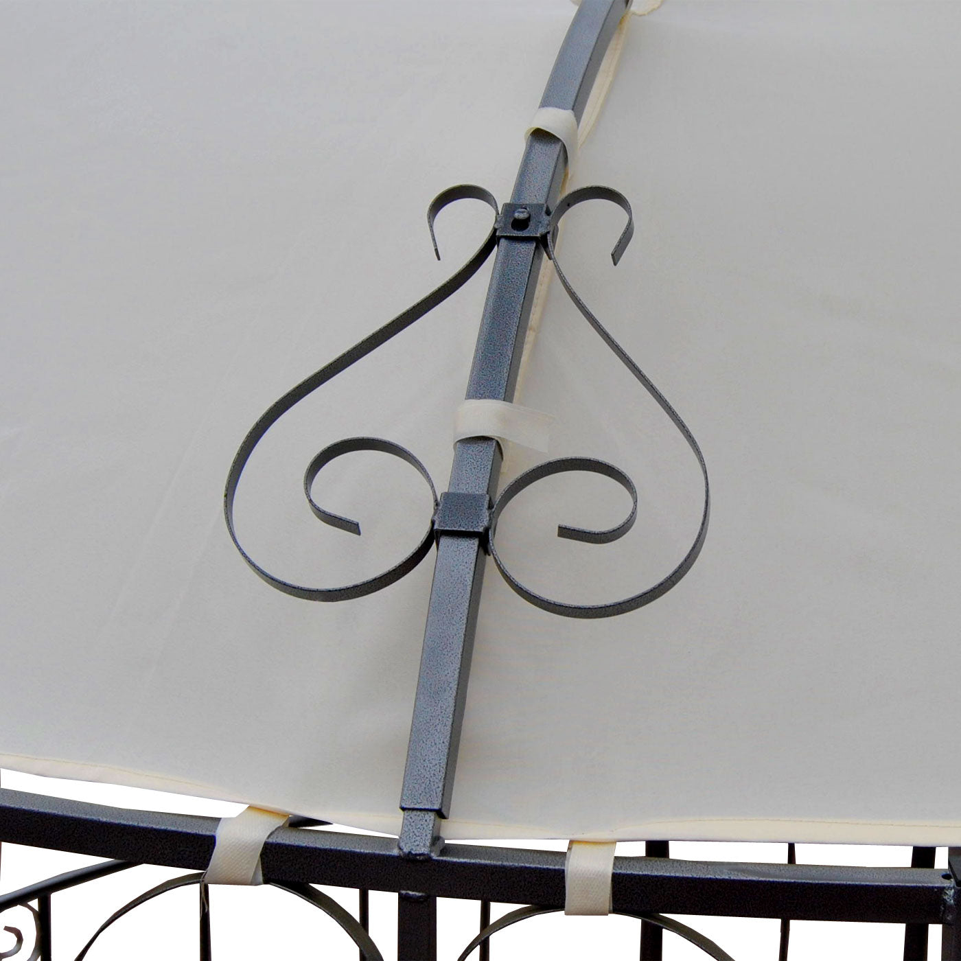 Pergola Almeria, rond tuinpaviljoen, stevig stalen frame Ø 3m ~ crème