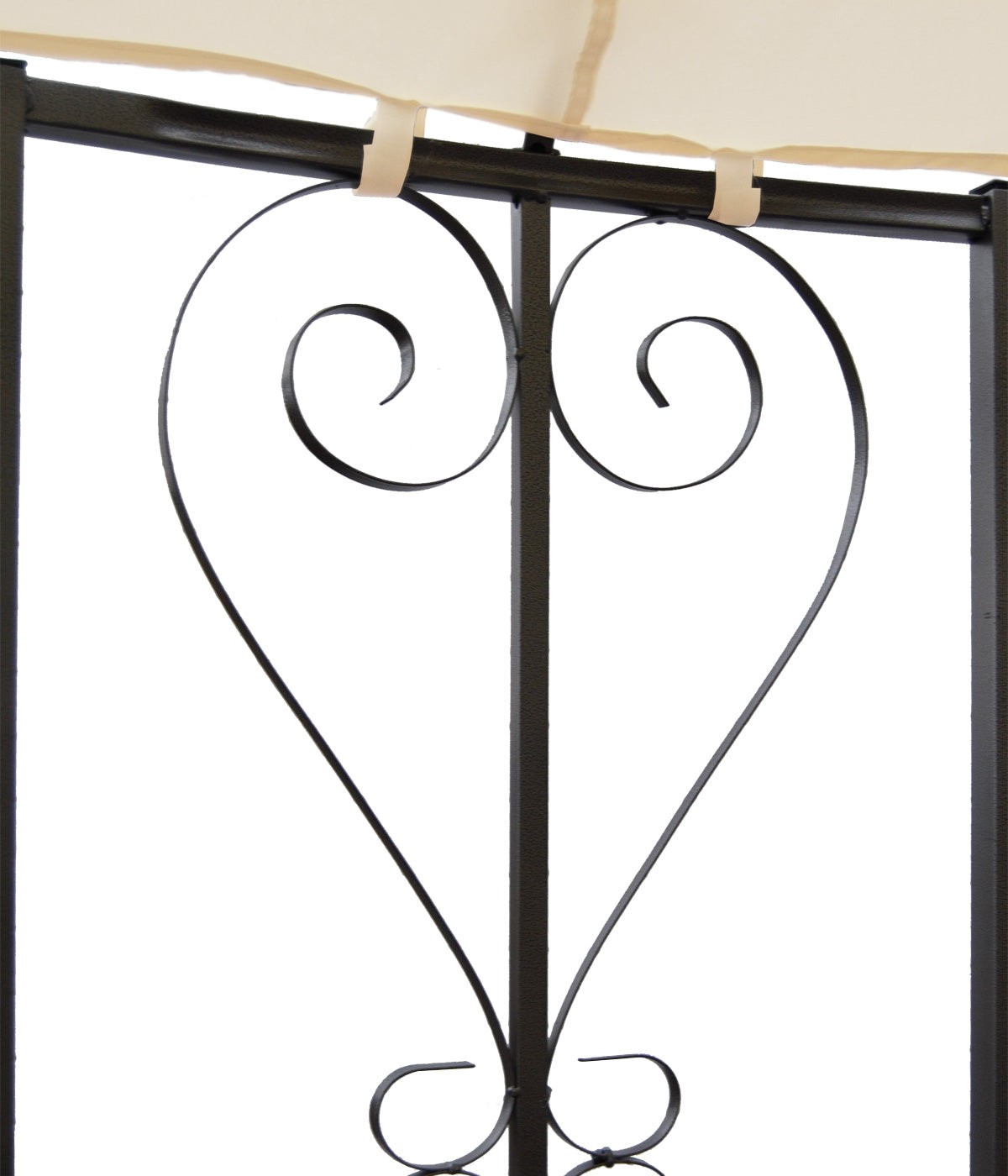 Pergola Almeria, rond tuinpaviljoen, stevig stalen frame Ø 3m ~ crème