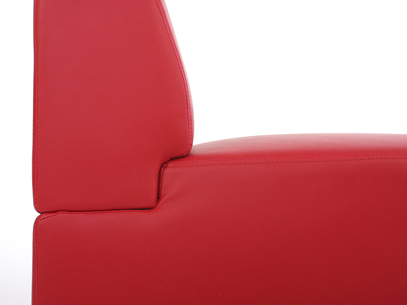 Modulaire 2-zitsbank Lyon, kunstleer ~ rood, zonder armleuningen