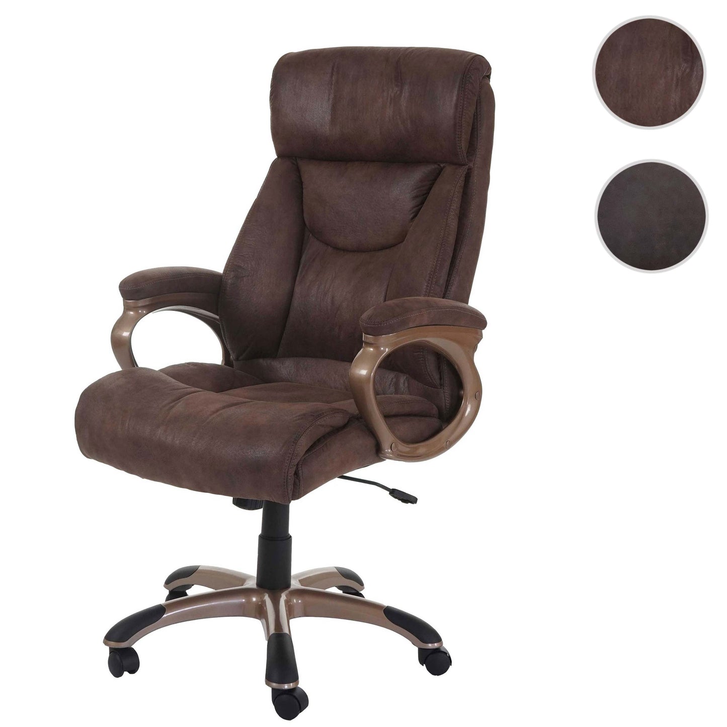 Bureaustoel Dallas, bureaustoel directiestoel, MVG-gecertificeerd ~ suède look taupe-bruin