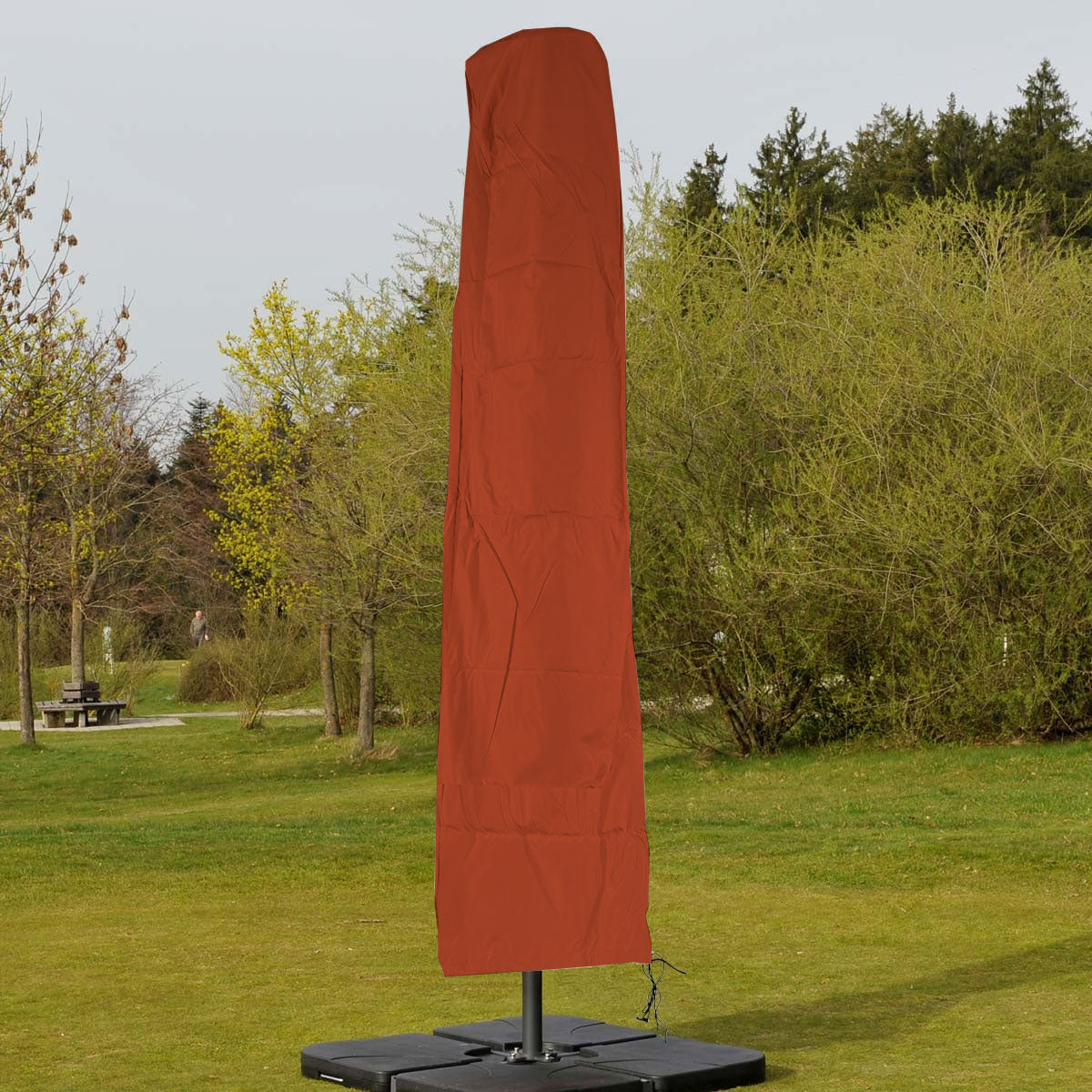 Beschermhoes MCW voor zweefparasol tot 3,5 m, hoes met rits ~ terracotta
