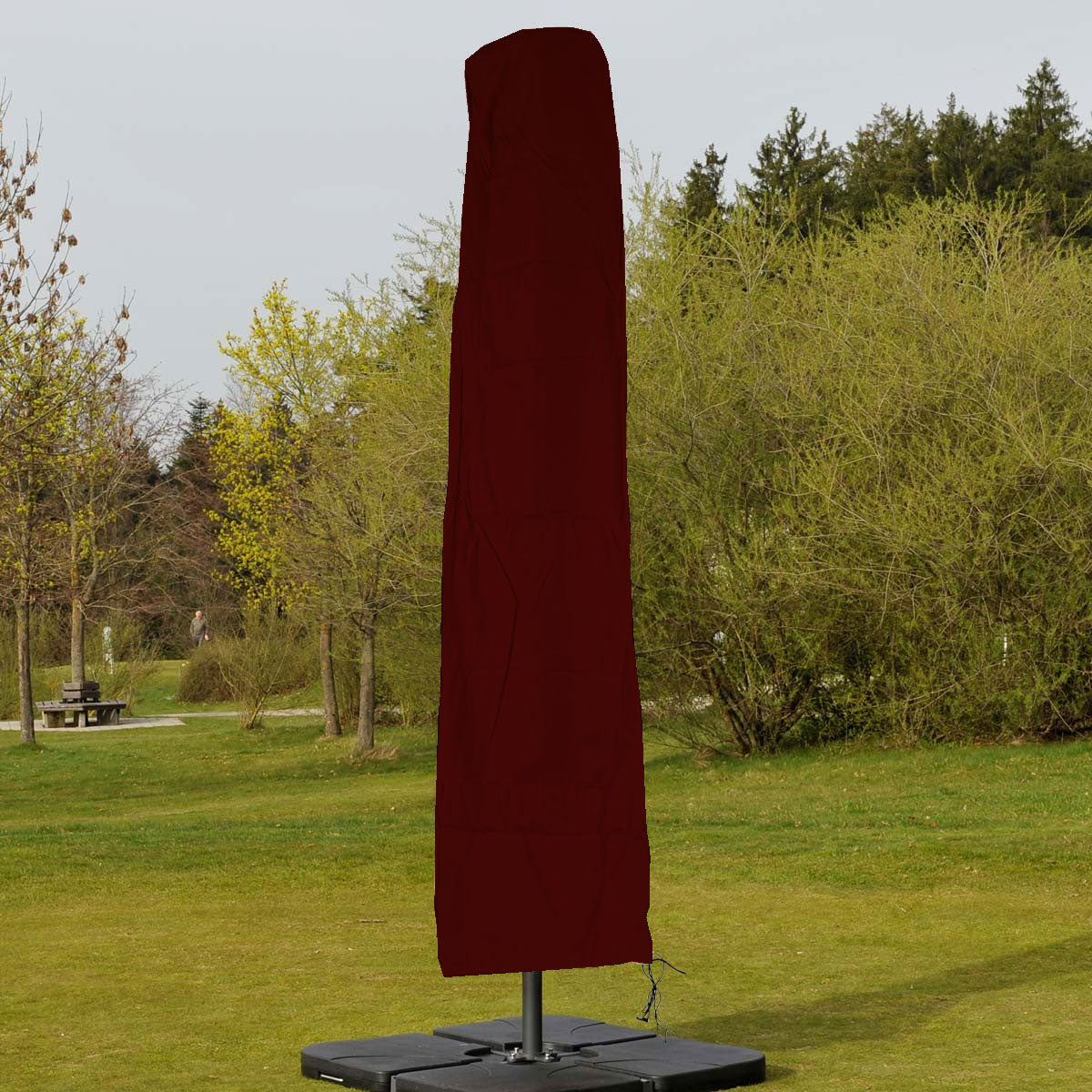 Beschermhoes MCW voor zweefparasol tot 3,5 m, hoes met rits ~ bordeaux