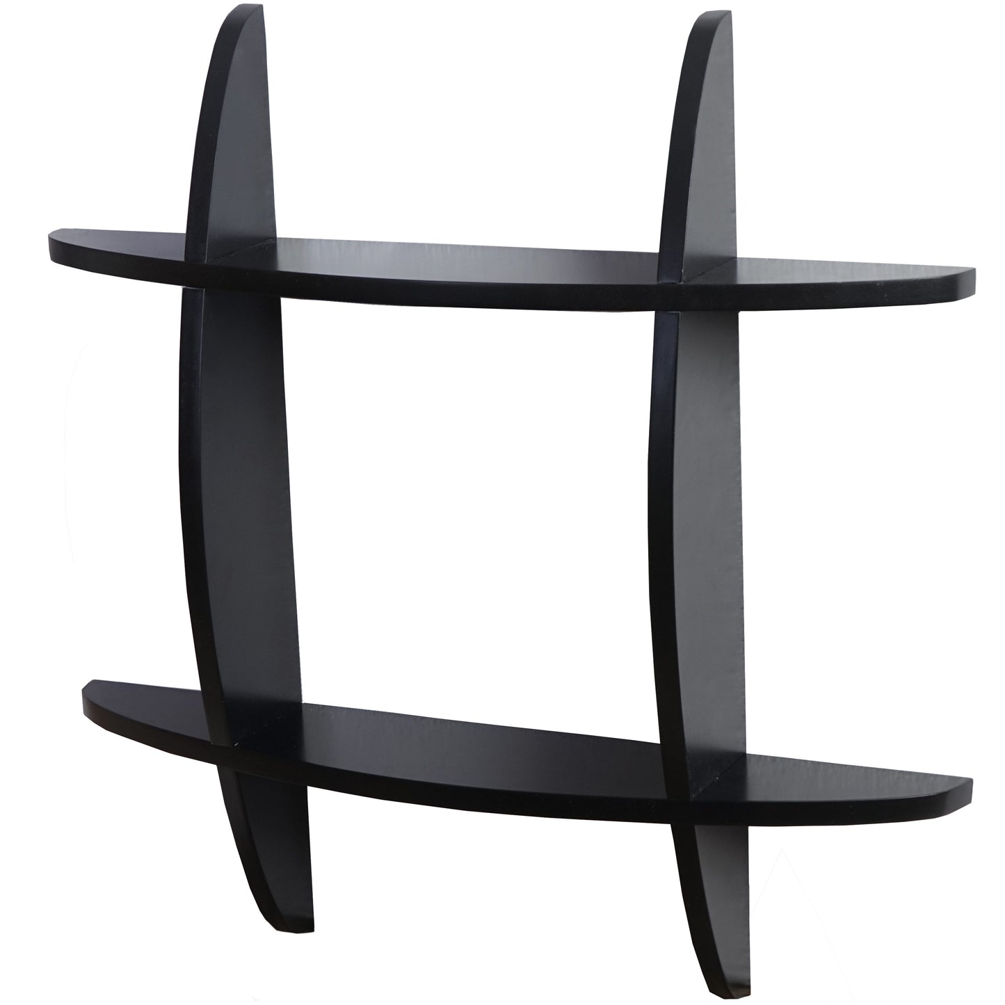 Wandplank Nantes, hangende boekenplank, 60x60x12cm ~ zwart