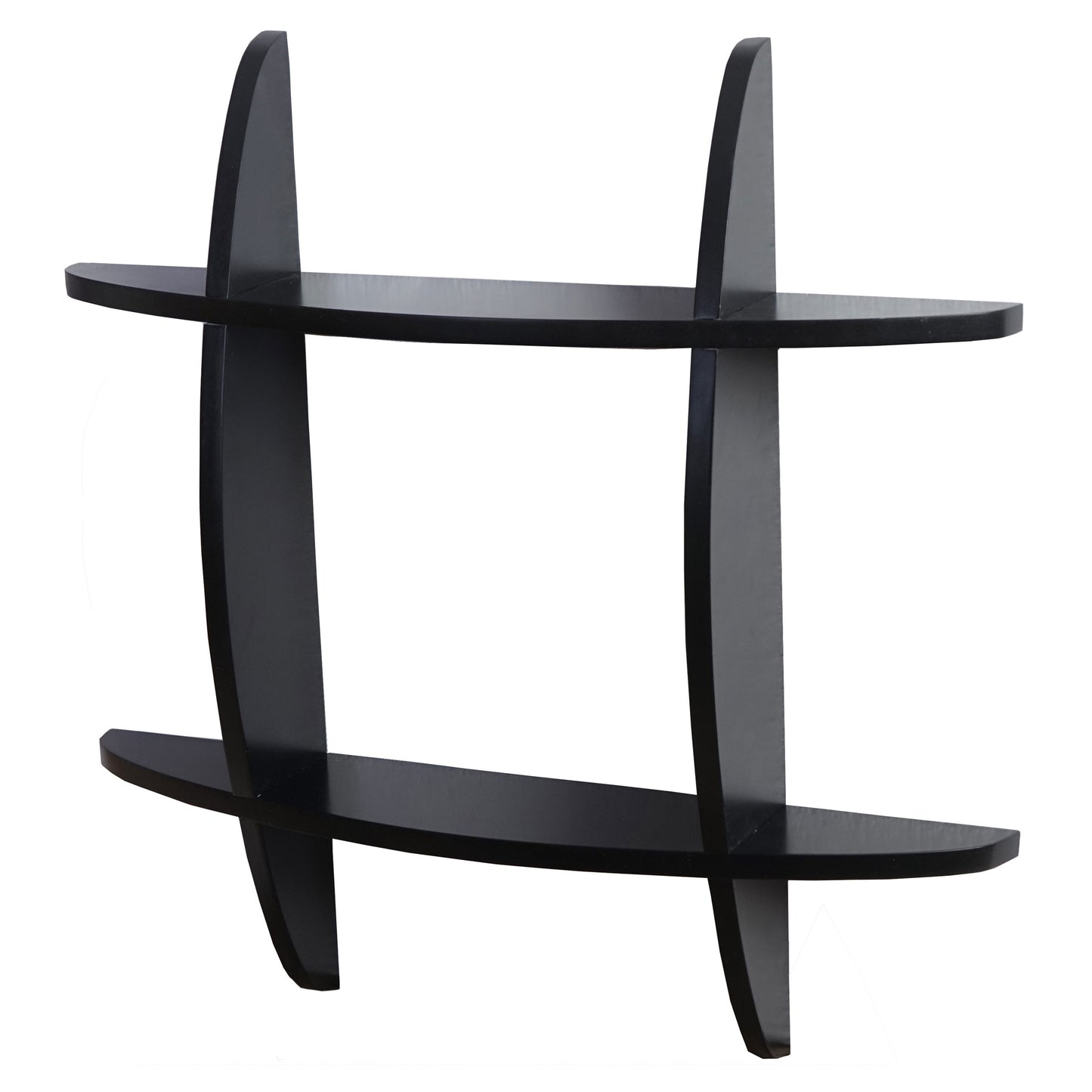 Wandplank Nantes, hangende boekenplank, 60x60x12cm ~ zwart