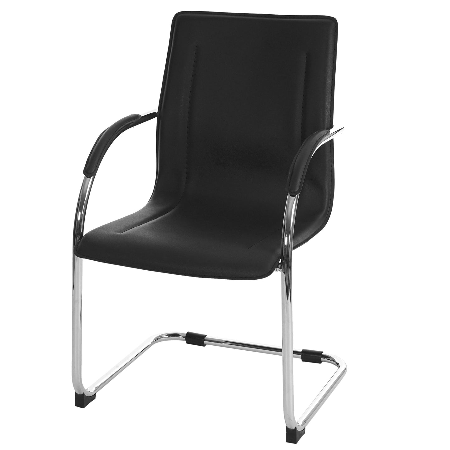 Set van 2 vergaderstoelen Samara, bezoekersstoel sledemodel ~ zwart