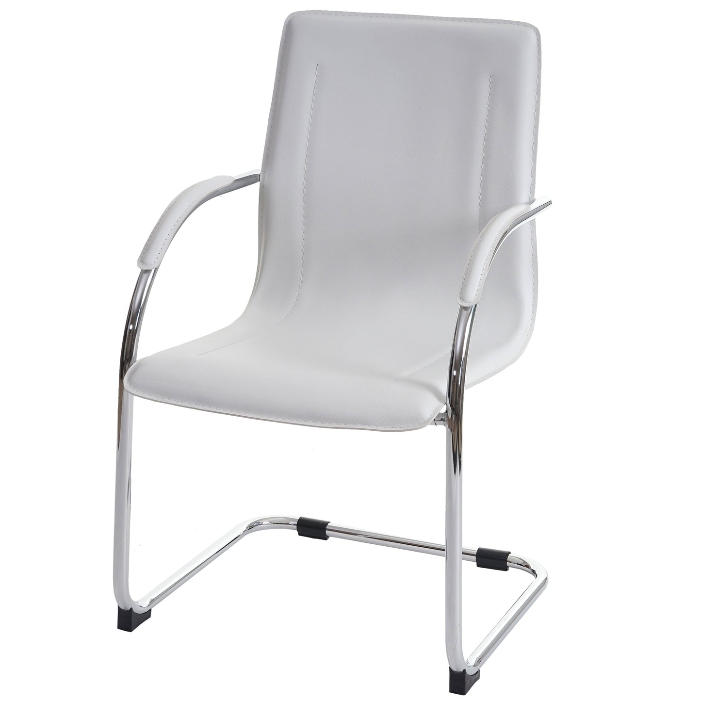 Set van 2 vergaderstoelen Samara, bezoekersstoel sledemodel ~ wit