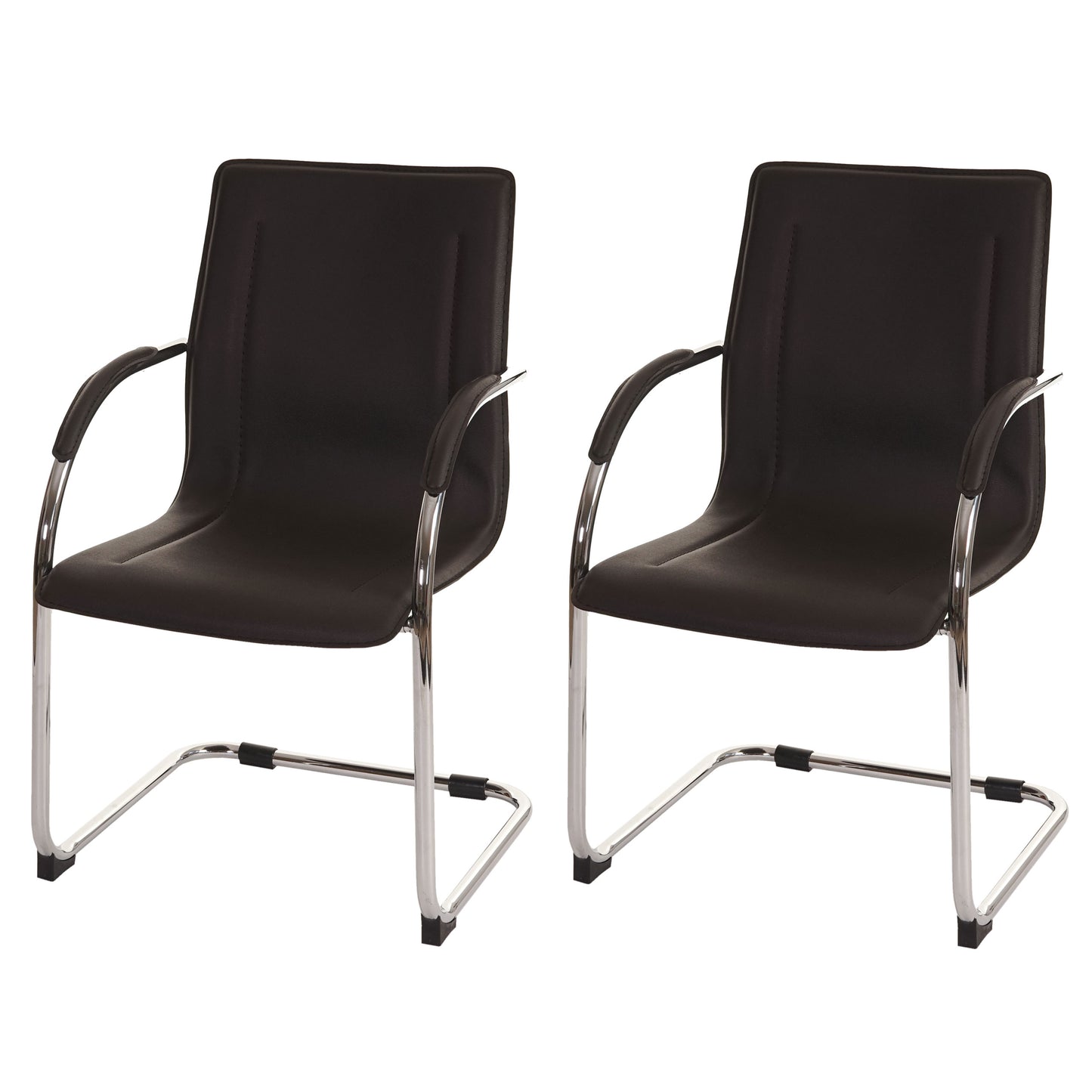 Set van 2 vergaderstoelen Samara, bezoekersstoel sledemodel ~ bruin