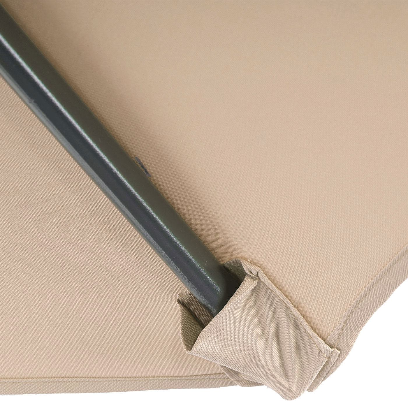 Acerra zweefparasol, parasol, Ø 3m kantelbaar, polyester/staal 11kg ~ zand-beige met voet