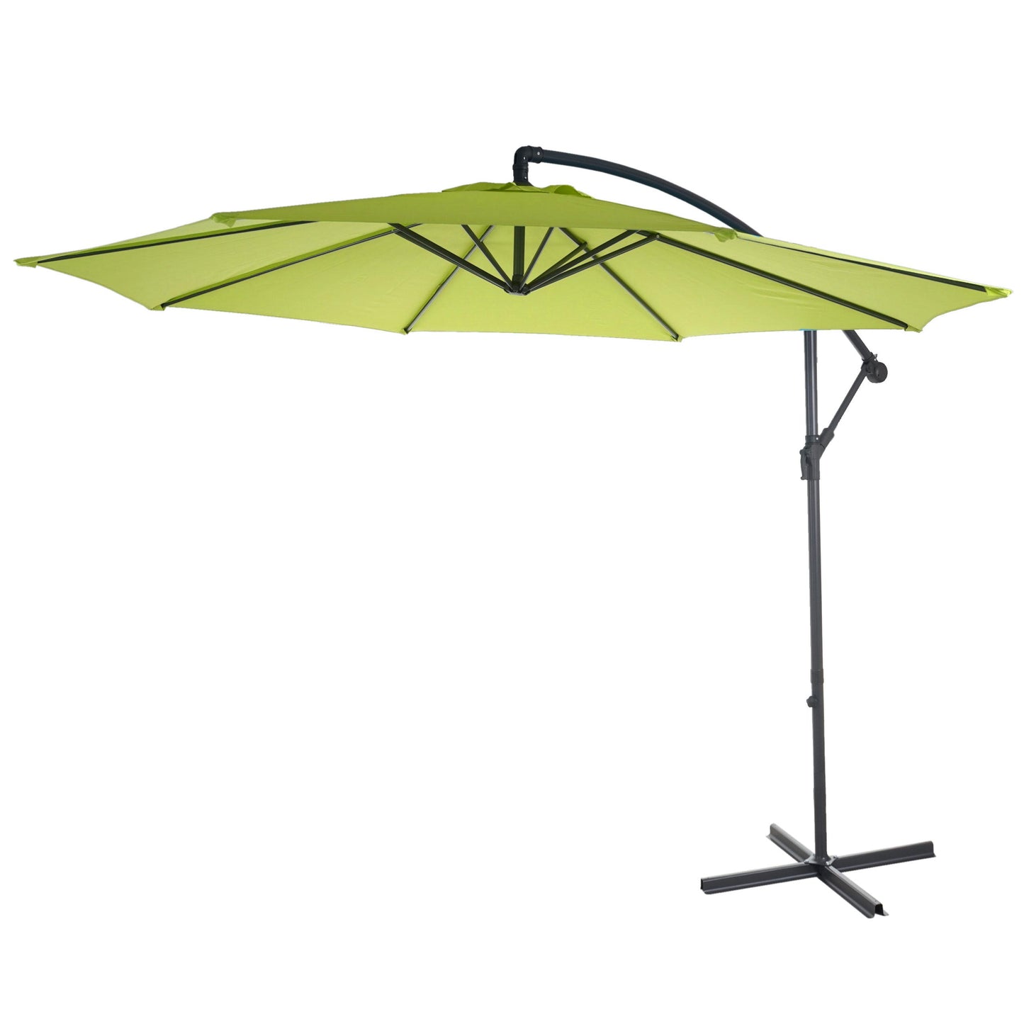 Acerra zweefparasol, parasol, Ø 3m kantelbaar, polyester/staal 11kg ~ green-lemon zonder voet