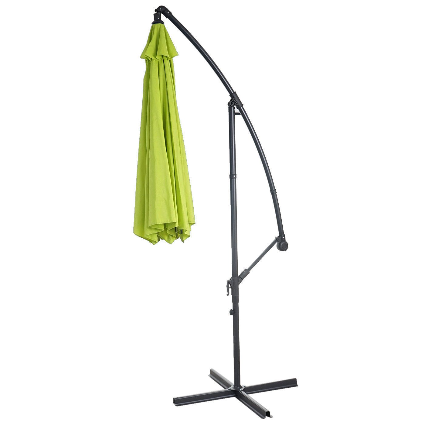Acerra zweefparasol, parasol, Ø 3m kantelbaar, polyester/staal 11kg ~ green-lemon zonder voet
