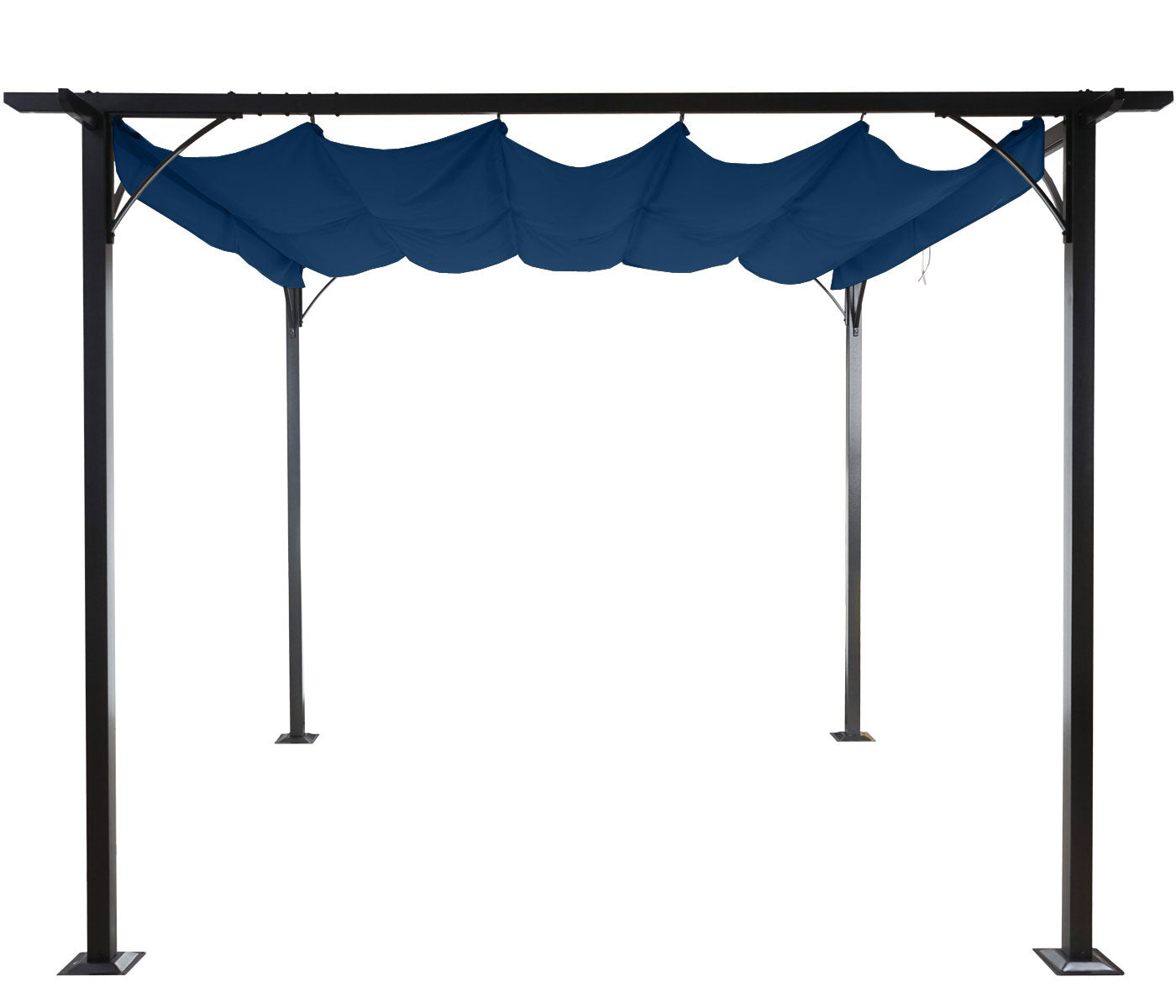 Pergola MCW-C42, tuinpaviljoen, stevig 6cm frame + schuifdak ~ 3x3m blauw