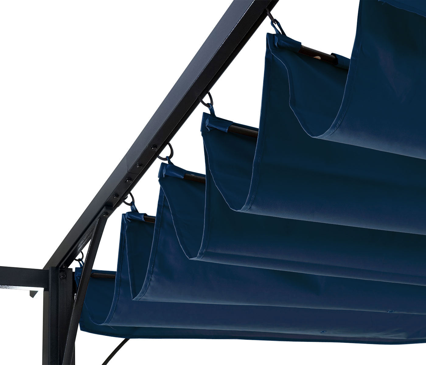 Pergola MCW-C42, tuinpaviljoen, stevig 6cm frame + schuifdak ~ 3x3m blauw