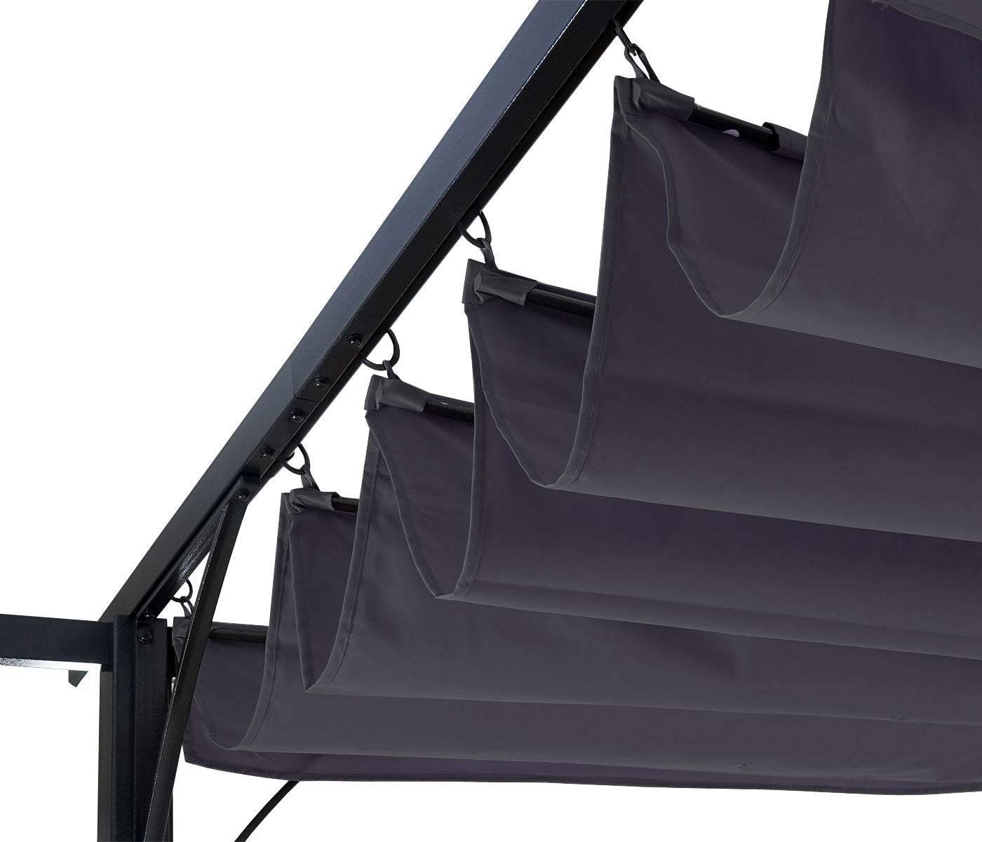 Pergola MCW-C42, tuinpaviljoen, stevig 6cm frame + schuifdak ~ 3,5x3,5m grijs