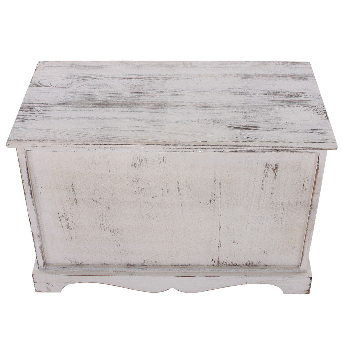 Kledingkast met bank commode met 2 manden 42x62x33cm, shabby look, vintage ~ wit