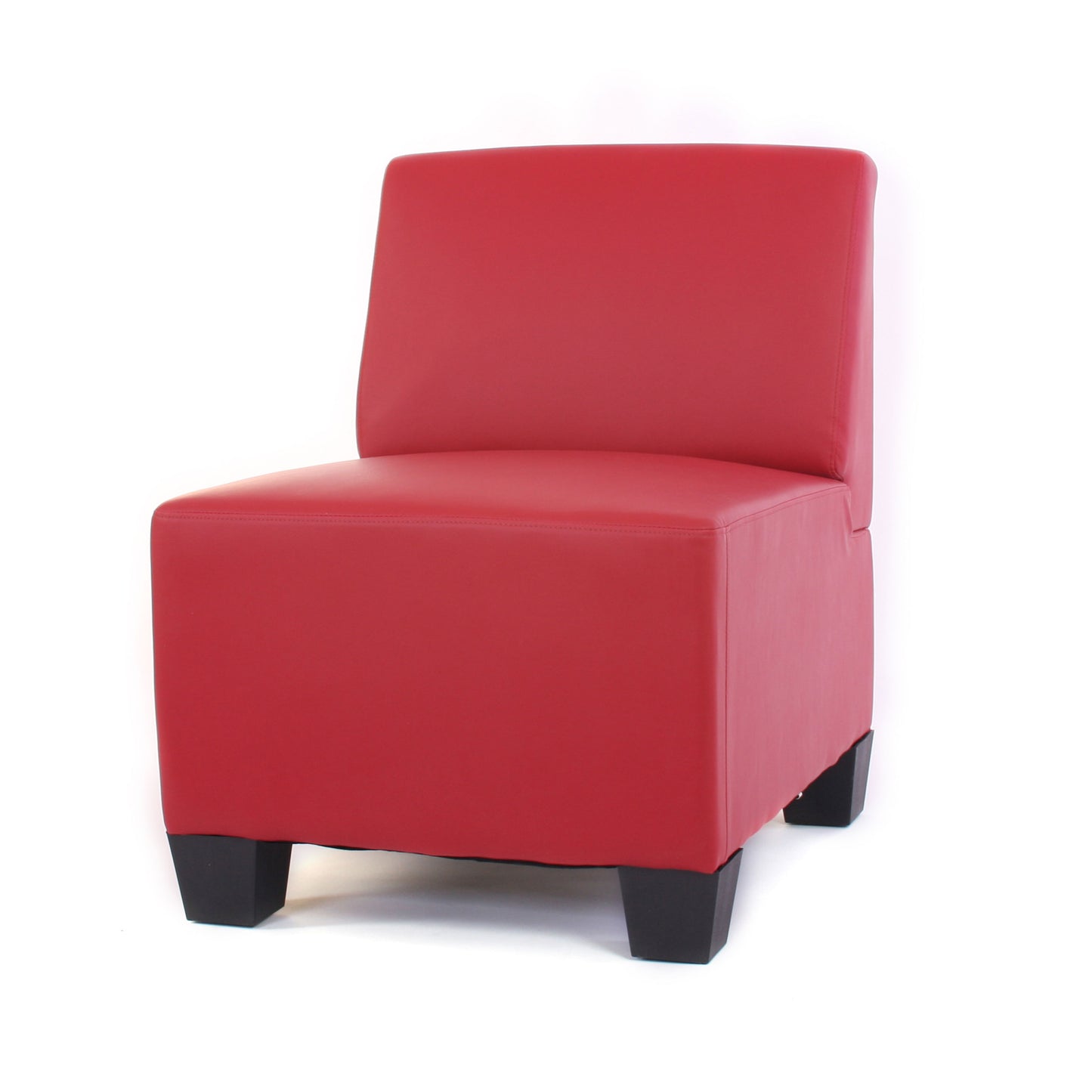 Modulaire 4-zits bank Lyon, kunstleer ~ rood, hoge armleuningen