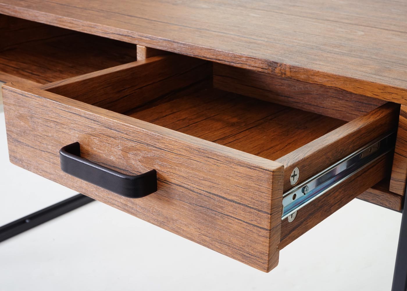 Bureau MCW-A27, bureau computer computer, 122x70cm 3D structuur ~ wilde eik look
