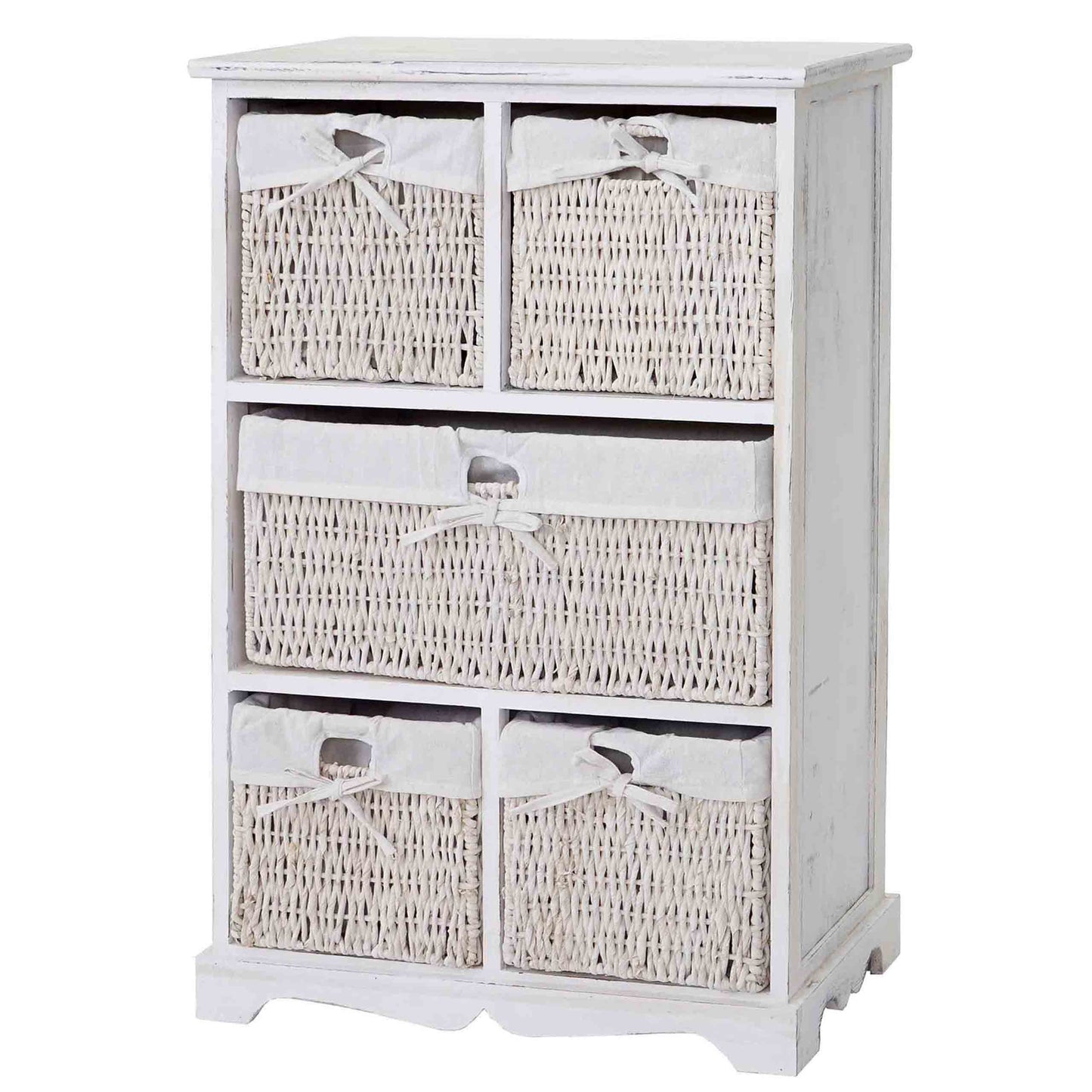 Dundee ladekast, shabby-look vintage 90x60x30cm ~ wit