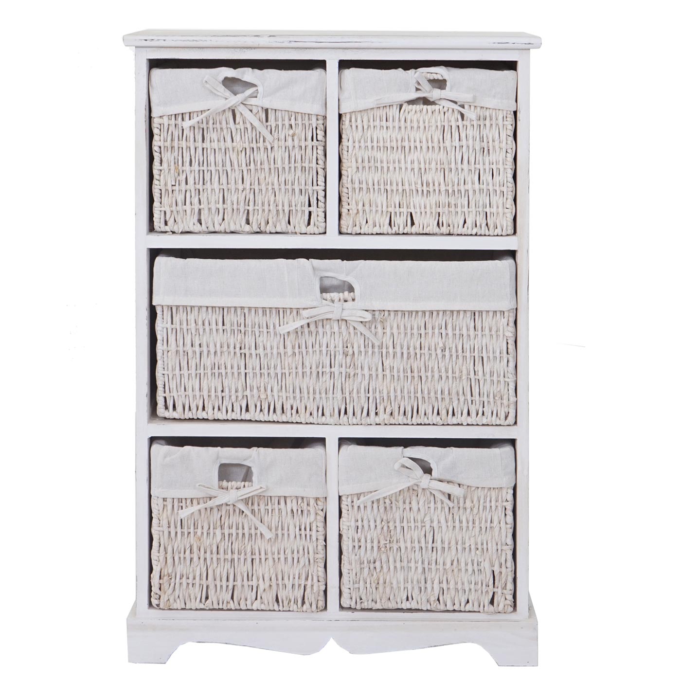 Dundee ladekast, shabby-look vintage 90x60x30cm ~ wit
