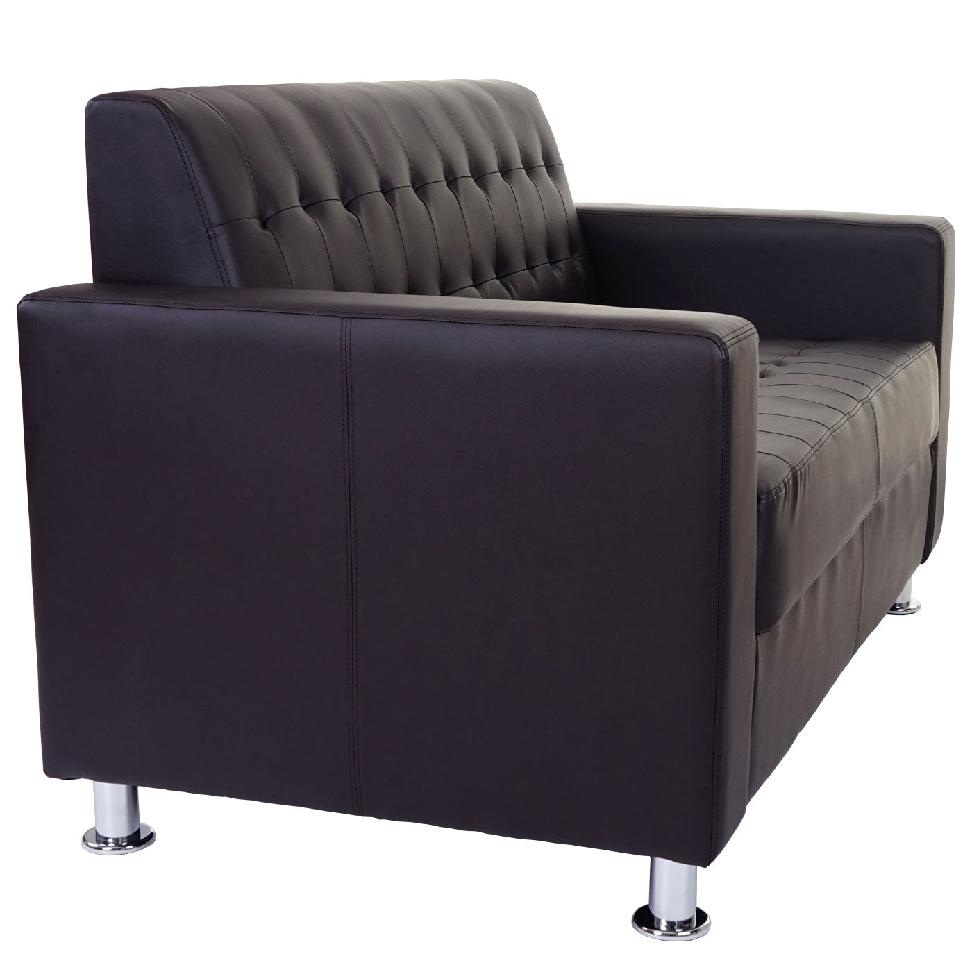 2-zitsbank Kunda, bank loungebank, kunstleer, metalen poten ~ koffie