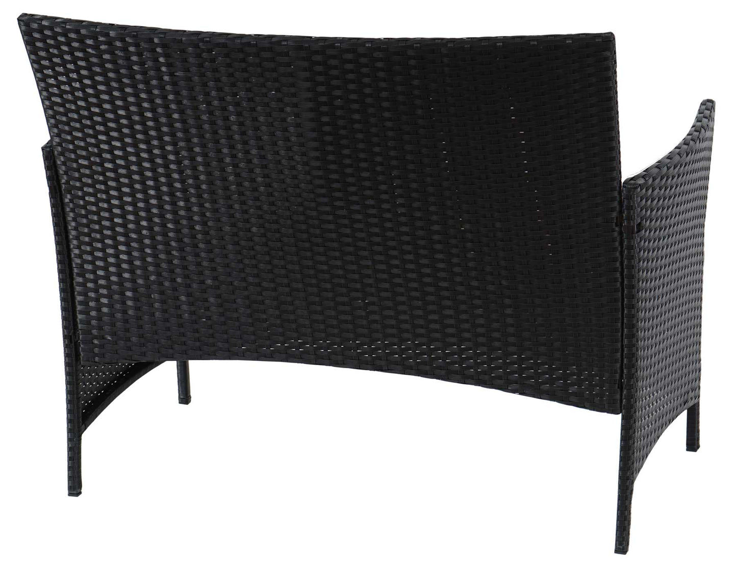Poly-rattan tuinbank Halden, zitbank ~ antraciet, antraciet kussens