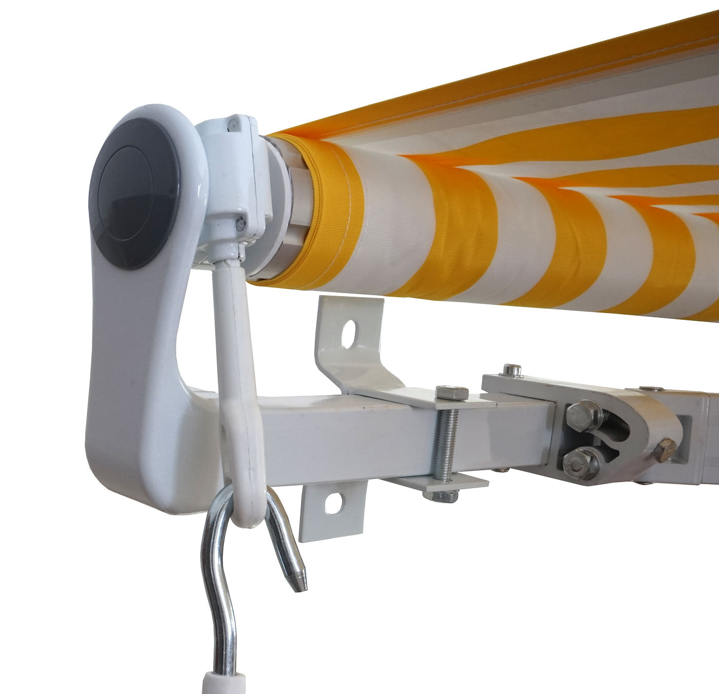 Aluminium zonnescherm MCW-E49, klaparm zonnescherm zonwering 2,5x2m ~ Polyester crème