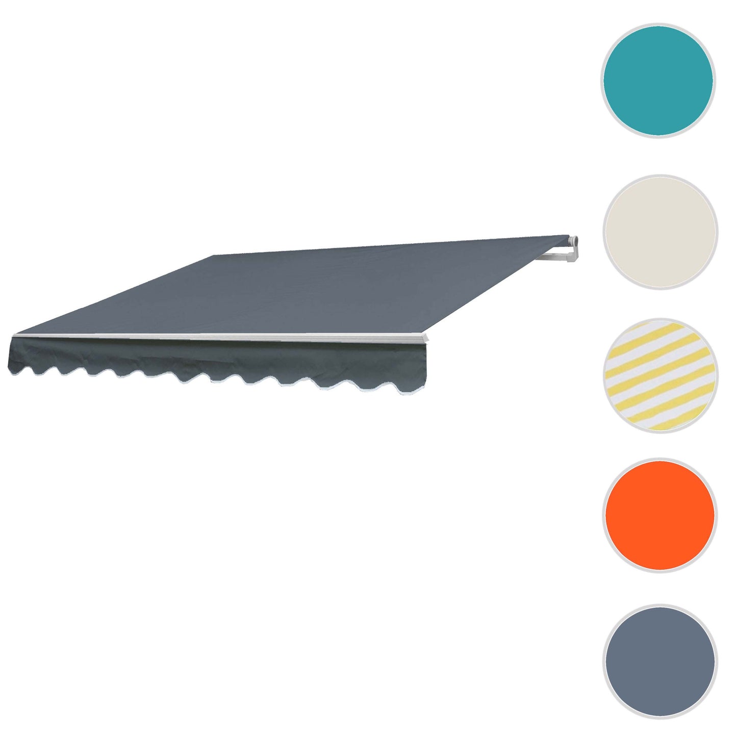 Aluminium zonnescherm MCW-E31, klaparm zonnescherm zonwering 3x2,5m ~ Acryl grijs