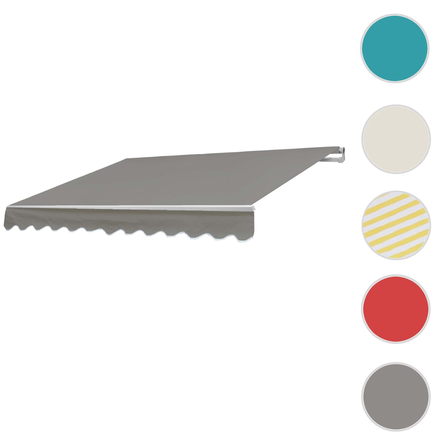 Aluminium zonnescherm MCW-E31, klaparm zonnescherm 3x2,5m ~ polyester, grijsbruin