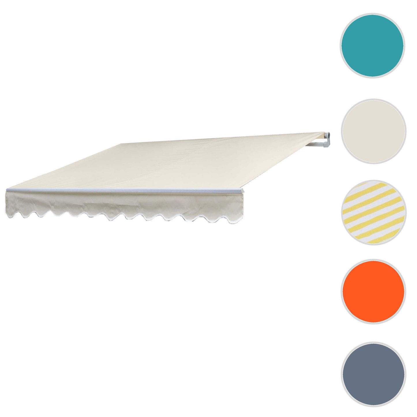 Aluminium zonnescherm MCW-E49, klaparm zonnescherm zonwering 2,5x2m ~ Polyester crème