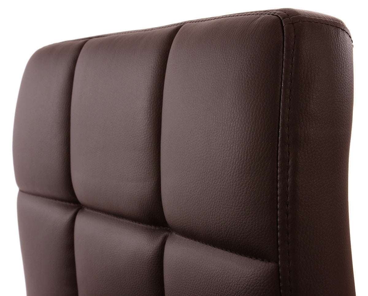 Set van 2 eetkamerstoelen Bureaustoel Stoel Kavala kunstleer chroom ~ bruin