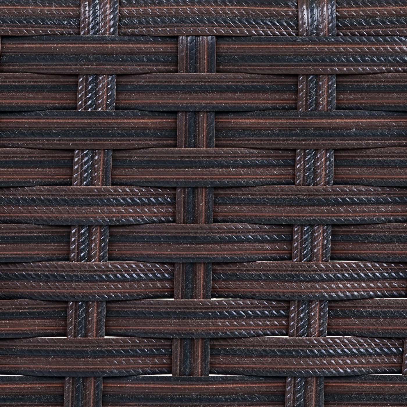 Poly-rattan tuinbank Halden, zitting ~ bruin-gemarmerd, kussens crème