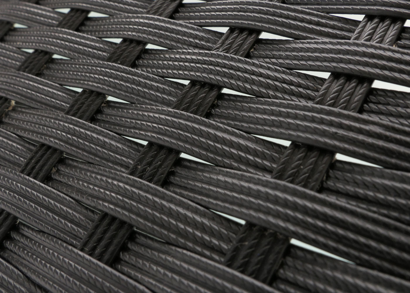 Poly-rattan tuintafel Halden, bijzettafel met glazen blad ~ antraciet