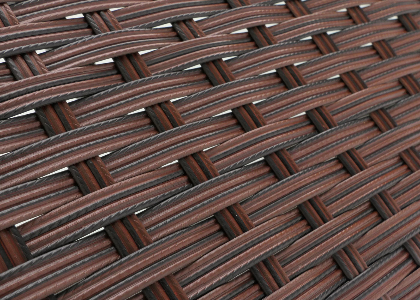 Poly-rattan tuintafel Halden, bijzettafel met glazen blad ~ bruin-gemarmerd